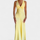 Lea Eleganten Oblek s Zavitim Pasom in V-Izrezom