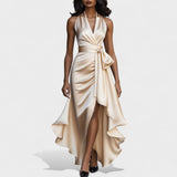 Ema - Satenska svečana obleka z volančki