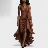 Ema - Satenska svečana obleka z volančki