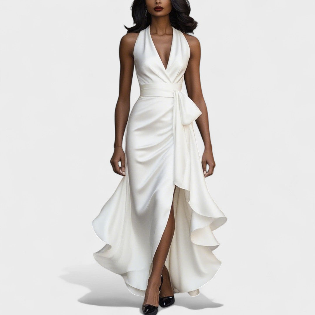 Ema - Satenska svečana obleka z volančki