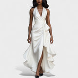 Ema - Satenska svečana obleka z volančki