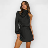 Asimetrična Satenasta Obleka