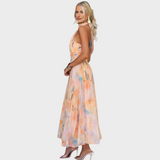 Lucija - Midi obleka Cvetenje