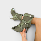 Ružica - Elegantni čevlji s peto in odprto čarapo