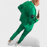 Nika – Prilagojen komplet: mehak sako in široke hlače