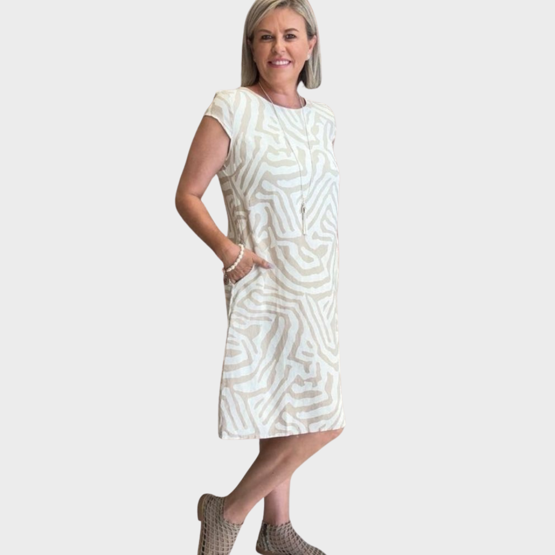 Dora - Poletna obleka z okroglim izrezom