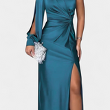 Gabrijela Asimetrična Oblačila z Draperijo na Enem Ramu