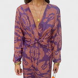 Vesna - Midi obleka z V-izrezom