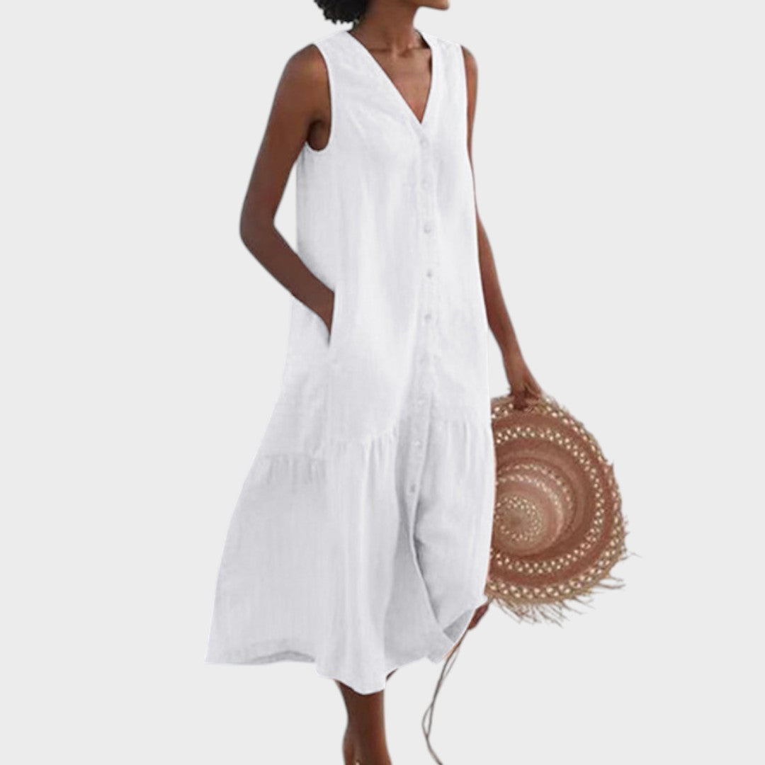 Vita - Šik in Prikladna Obleka z V-Izrezom