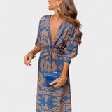 Vesna - Midi obleka z V-izrezom