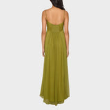 Bela - Maxi obleka s ključnim izrezom