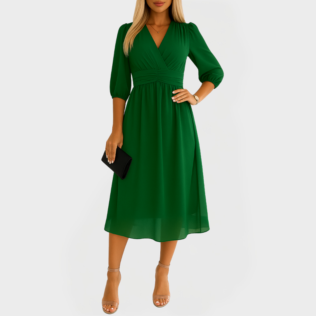 Zračna Haljina iz Svilenega Šifona za Elegantne Prikaze