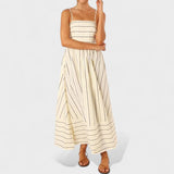 Isabel - Dolga obleka s črtami