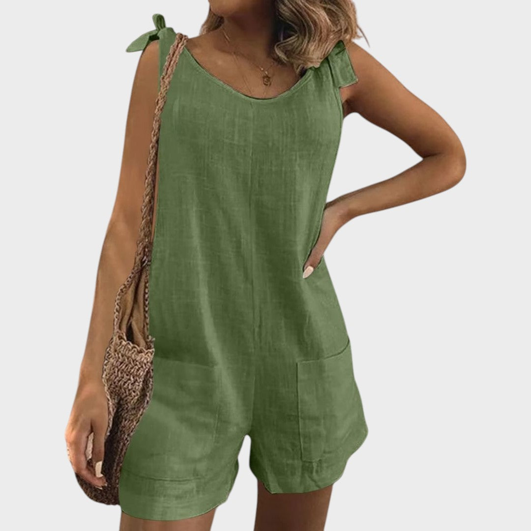 Petra - Kombinezon z vezanjem na ramenih in žepi