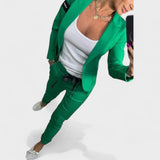 Nika – Prilagojen komplet: mehak sako in široke hlače