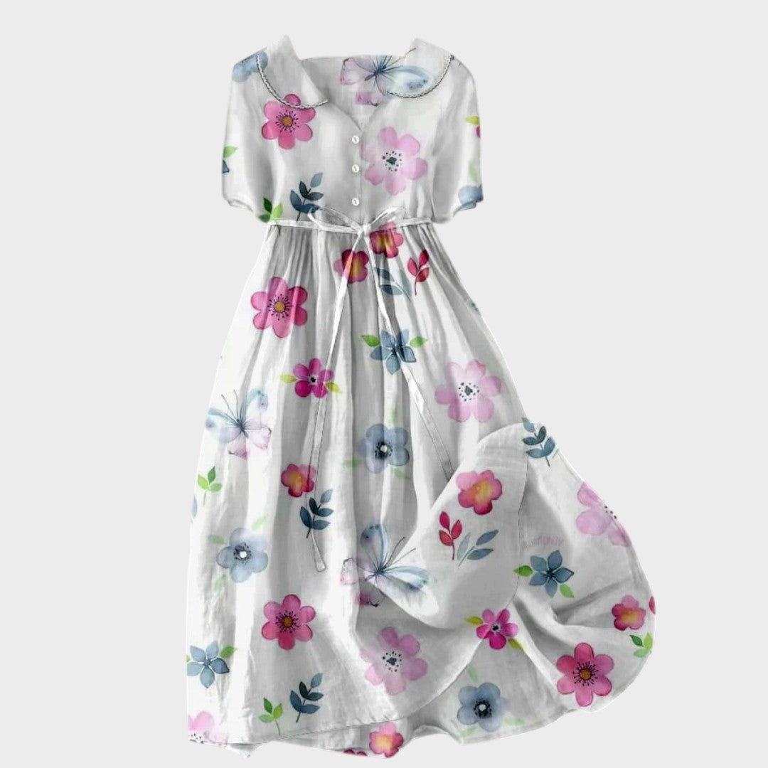 Ena - Poletna obleka z vezico v pasu