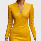 Lada - Uska obleka iz umetnega usnja