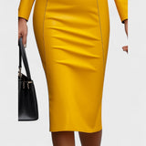 Lada - Uska obleka iz umetnega usnja