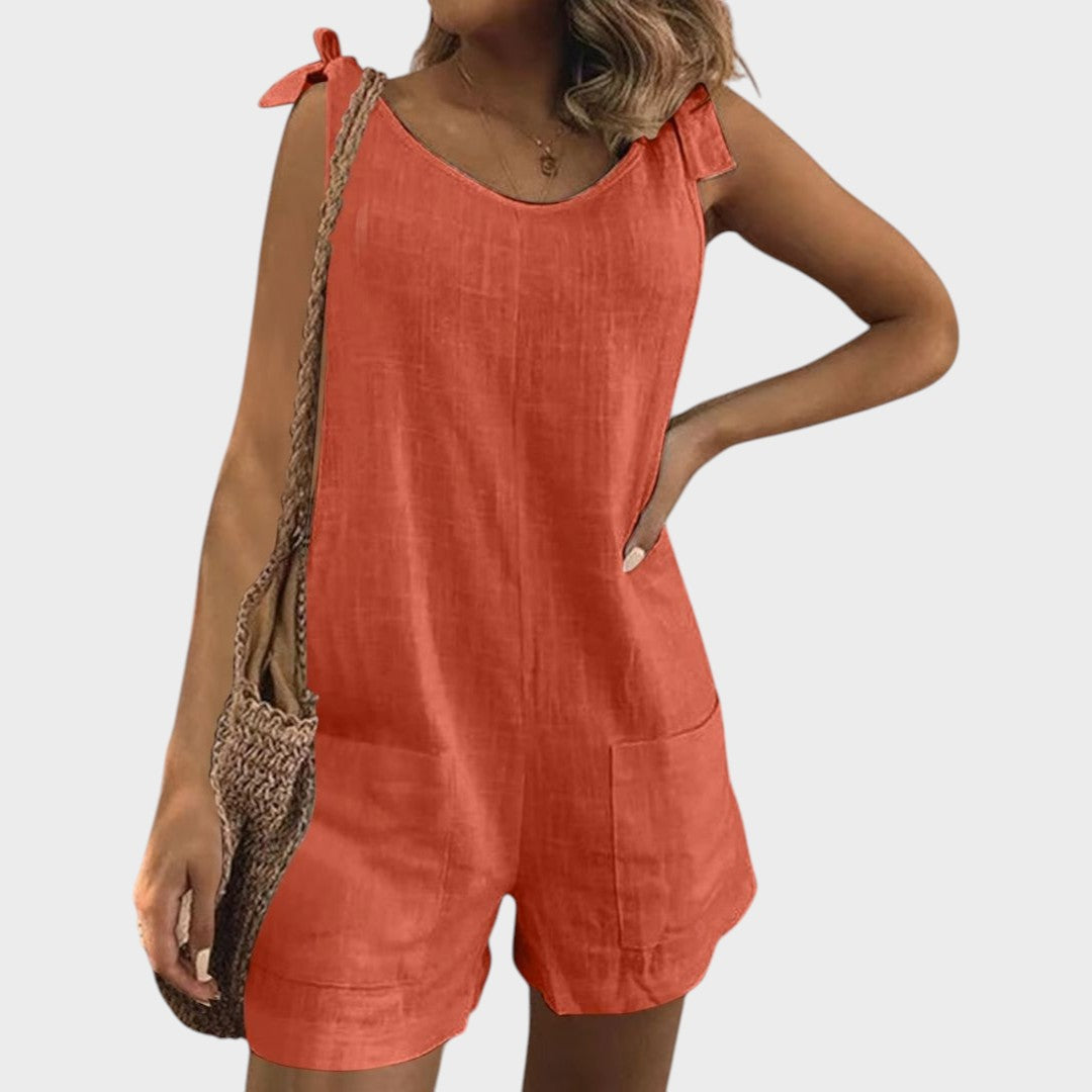 Petra - Kombinezon z vezanjem na ramenih in žepi