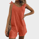 Petra - Kombinezon z vezanjem na ramenih in žepi