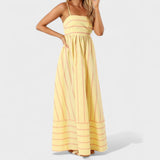 Isabel - Dolga obleka s črtami