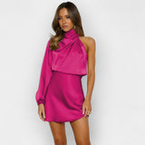 Asimetrična Satenasta Obleka