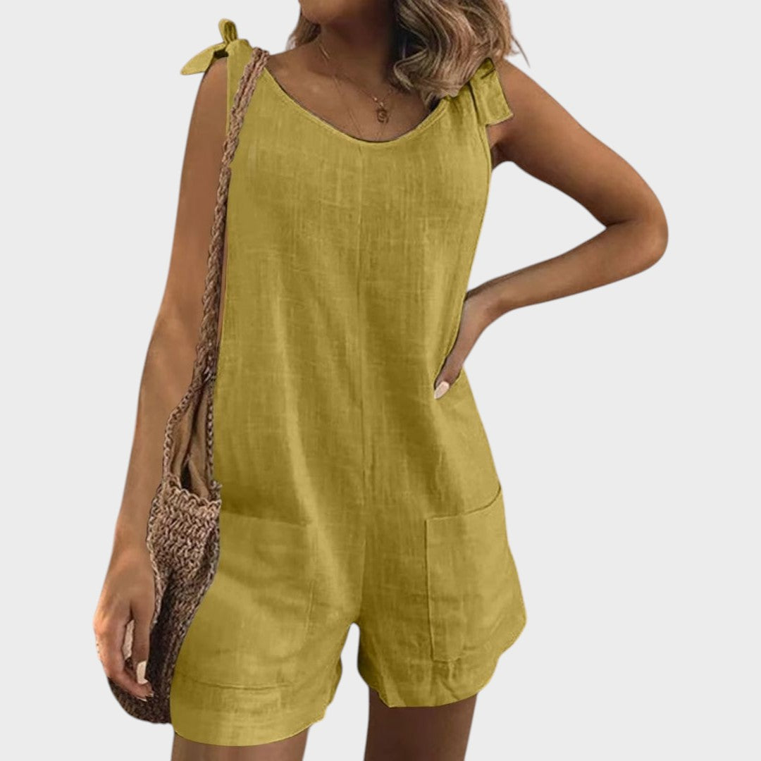 Petra - Kombinezon z vezanjem na ramenih in žepi