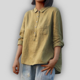 Lanena Bluzica Zelena Enostavnost