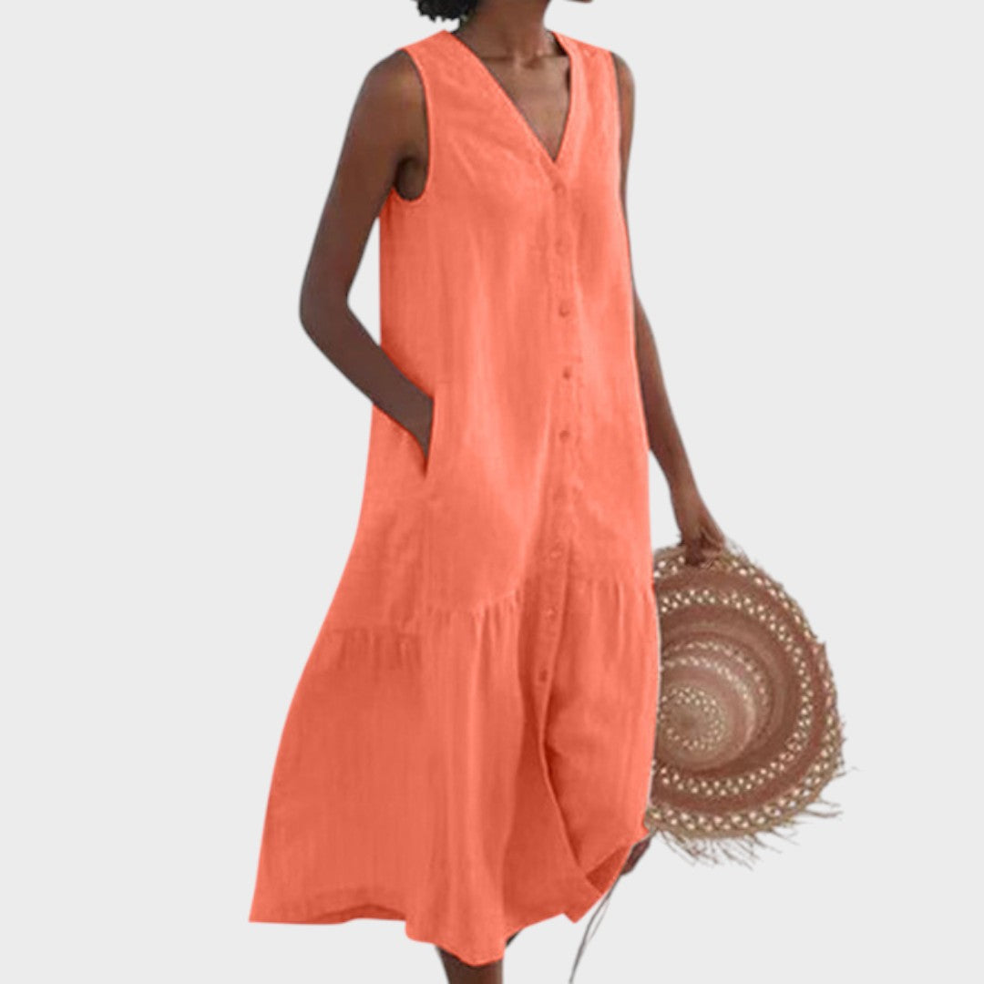 Vita - Šik in Prikladna Obleka z V-Izrezom