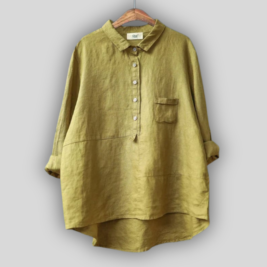 Lanena Bluzica Zelena Enostavnost