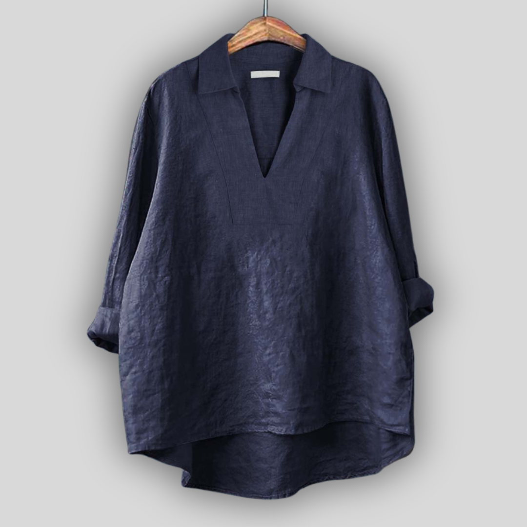 Lanena Bluza Srebrna Finesa