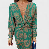 Vesna - Midi obleka z V-izrezom