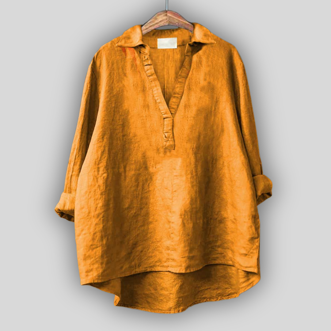 Bela Poletna Bluza z V-Izrezom