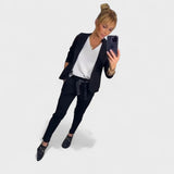 Nika – Prilagojen komplet: mehak sako in široke hlače