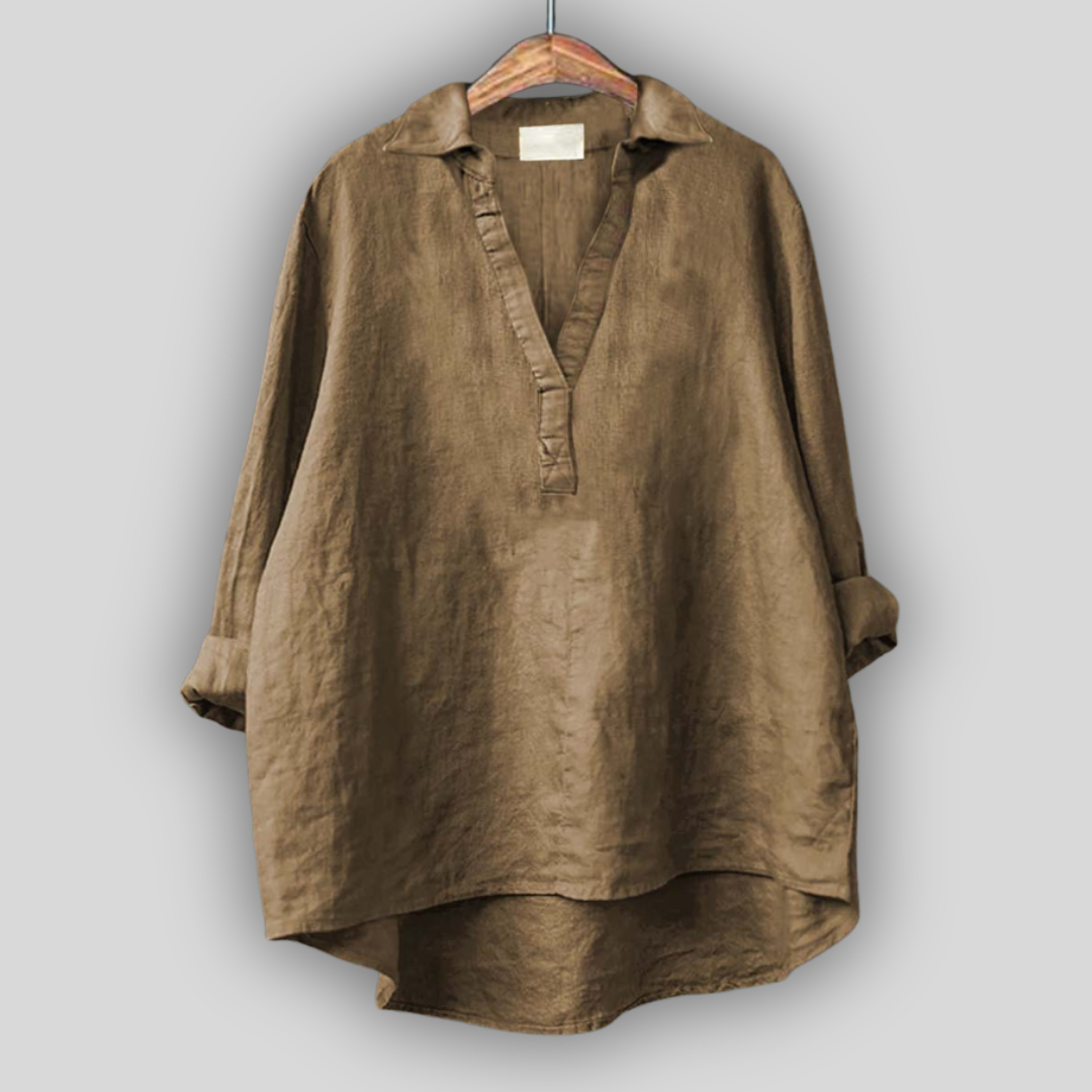 Bela Poletna Bluza z V-Izrezom