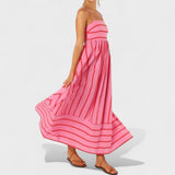 Isabel - Dolga obleka s črtami