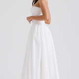 Maxi obleka s tankimi naramnicami in cvetličnim vzorcem