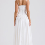 Maxi obleka s tankimi naramnicami in cvetličnim vzorcem