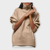 Pleteni Pulover z Visokim Ovratnikom