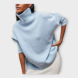 Pleteni Pulover z Visokim Ovratnikom