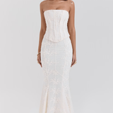 Evi | Obleka z Izvezenim Korsetom