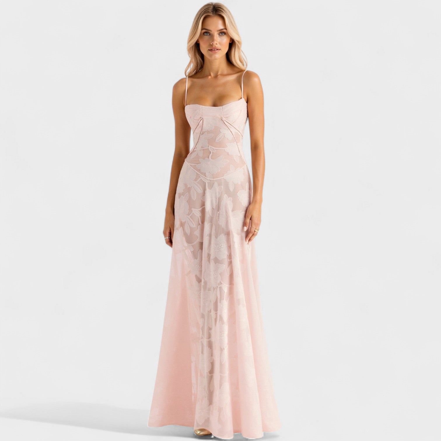 Verona - Obleka iz cvetlične čipke