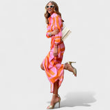 Matea - Barvita dolga obleka