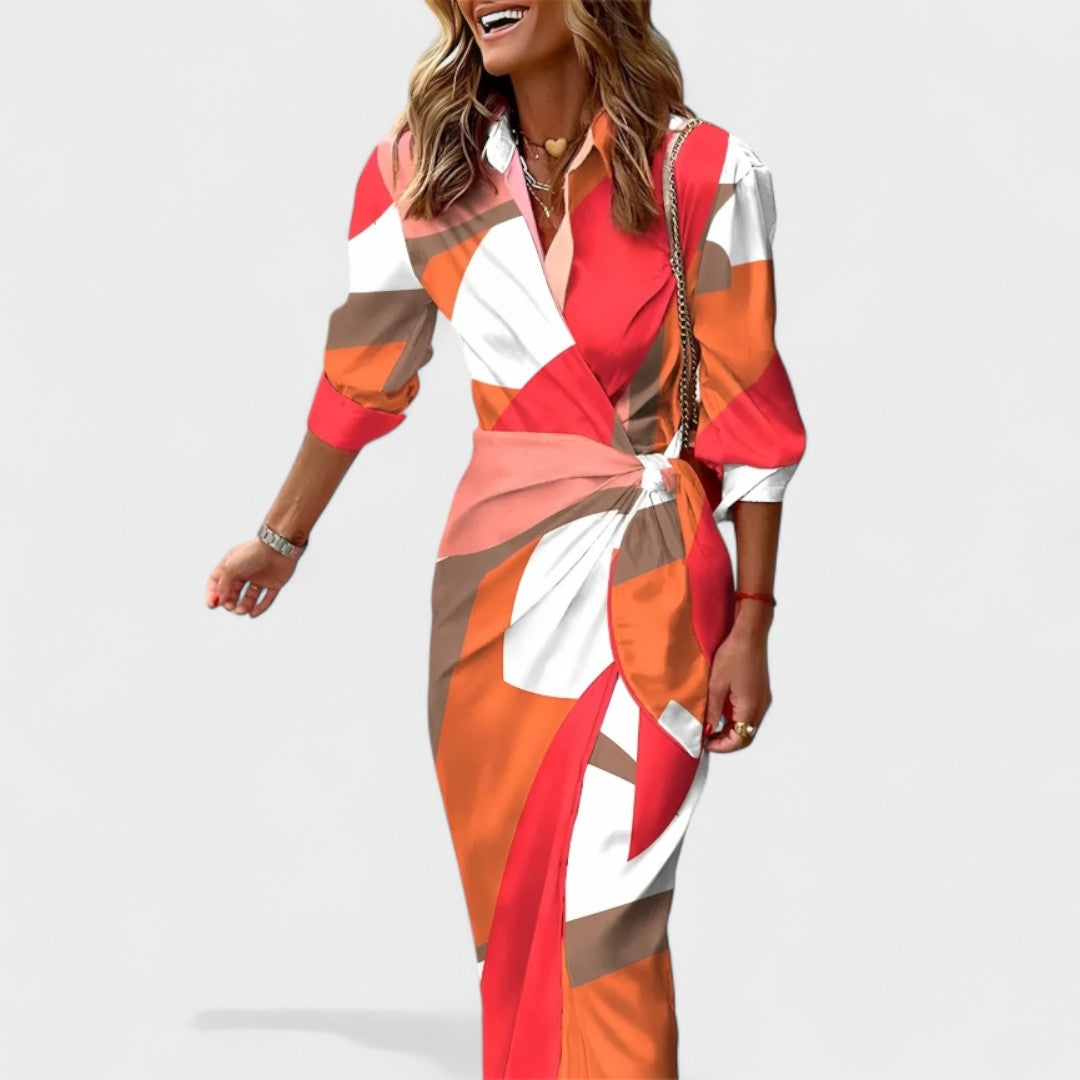 Matea - Barvita dolga obleka