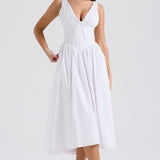 Midi Oblačilo Romantične Cvećarnice