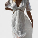 Marinka - Dolga Boho Čipkasta Obleka