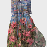 Dolga Oblačila z Impresionističnim Vzorcem