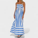 Isabel - Dolga obleka s črtami