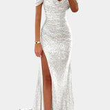 Renata Haljina Sirena brez naramnic s bleščicami