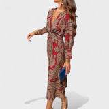 Vesna - Midi obleka z V-izrezom